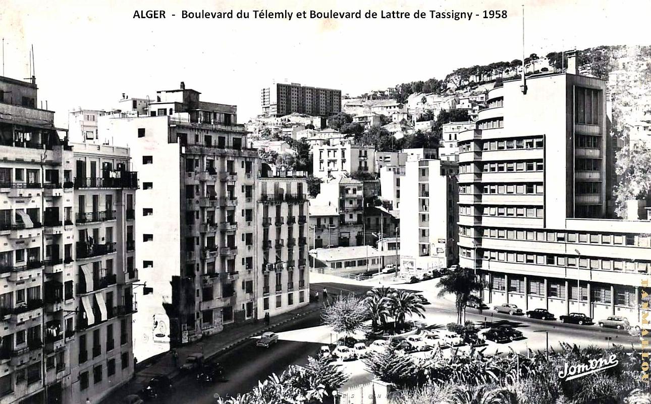 Alger - Boulevards du Telemly et Marechal de Lattre de Tassigny - 1958.jpg